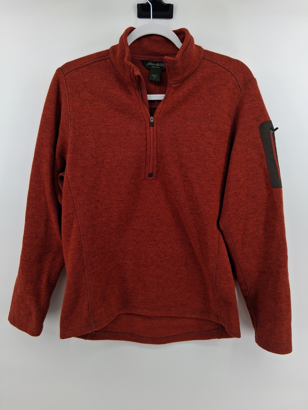 Eddie Bauer Men's Half-Zip Sweater in Rust Red